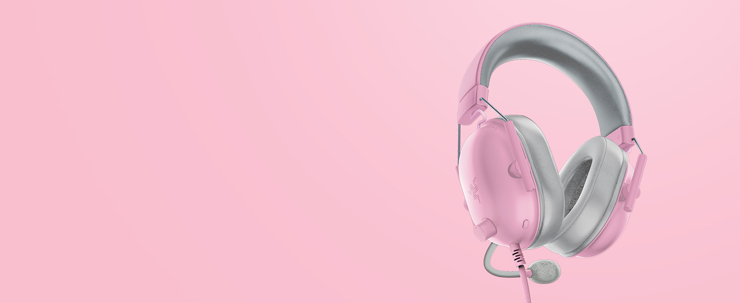 Ігрова гарнітура Razer BlackShark V2 X Quartz Pink — дротова навушники для кіберспорту, 7.1 Surround Sound, мікрофон Hyperclear, 50мм драйвери Triforce, рожева