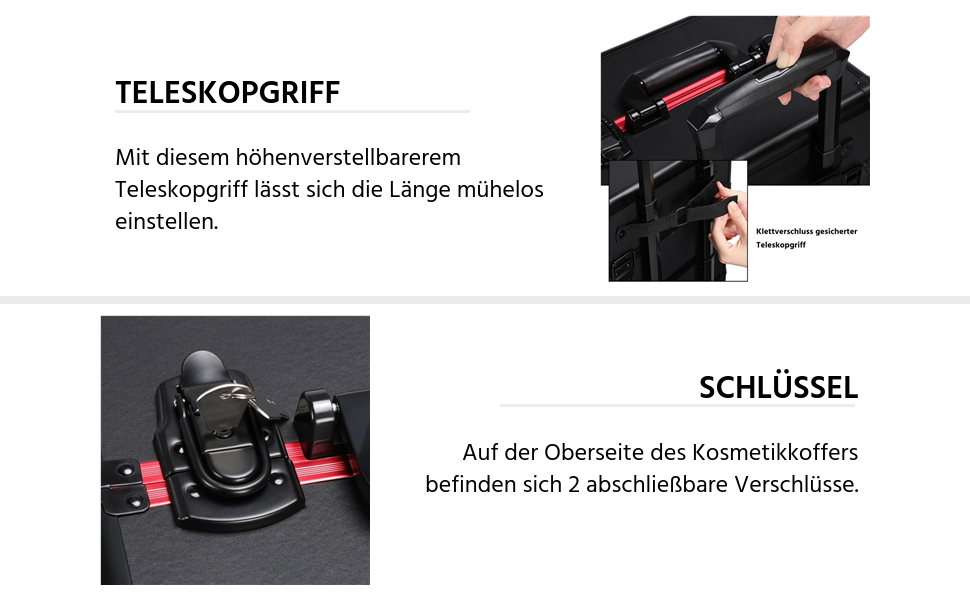 Косметичка-валіза Yaheetech 4-в-1 з роликами: зручний органайзер для макіяжу та косметики