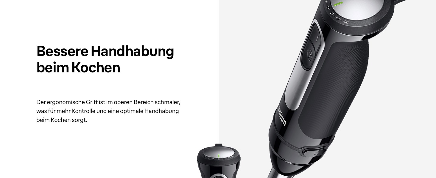 Блендер занурювальний Braun MultiQuick 5 MQ 50236 (2024) – 1000 Вт, нержавіюча сталь, 21 швидкість + Turbo, EasyClick, SplashControl, набір насадок
