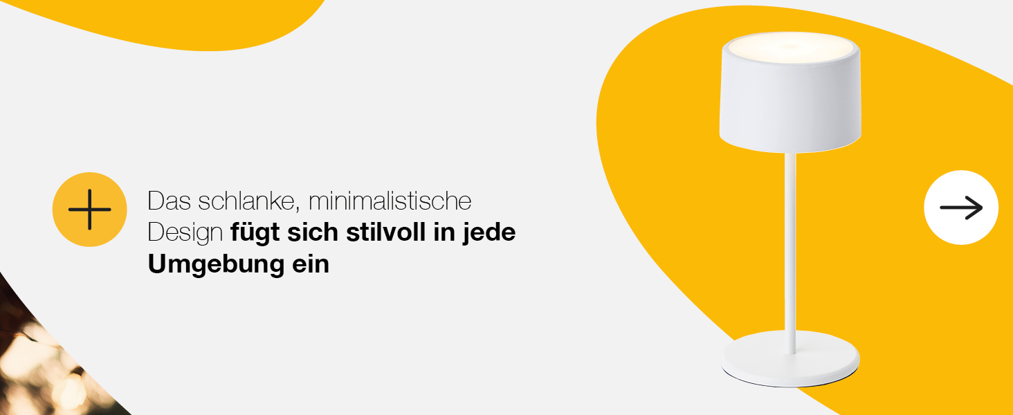 LED настільна лампа Brilliant з диммуванням, акумулятор, сенсорне керування, тепле світло, стильний дизайн, USB-зарядка, для дому