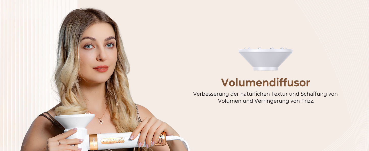 UKLISS Hairstyler 7 в 1: Професійний фен-щітка, стайлер для волосся, набір для укладки з повітряним обдувом 110 000 об/хв, білий