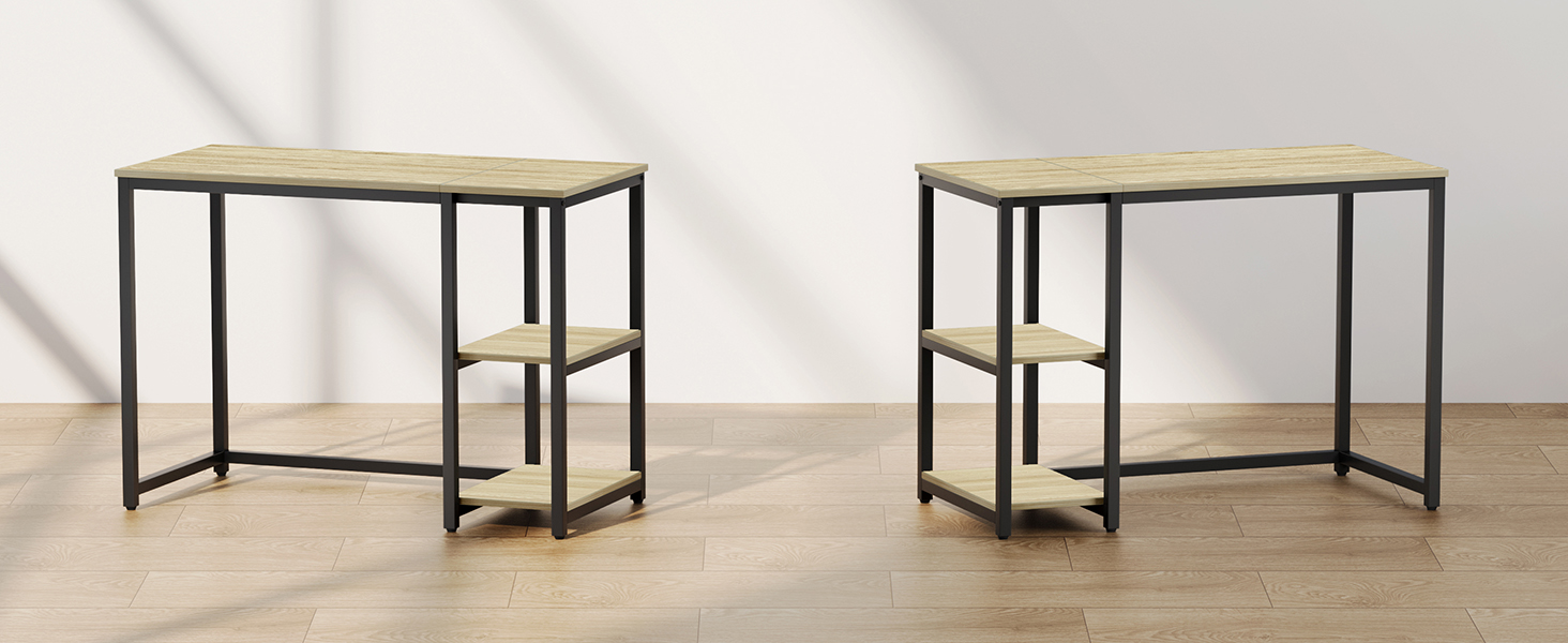 Комп'ютерний стіл WOHOMO білий 100см з місцем для зберігання, для дому та офісу, 60 x 120 см, бежевий