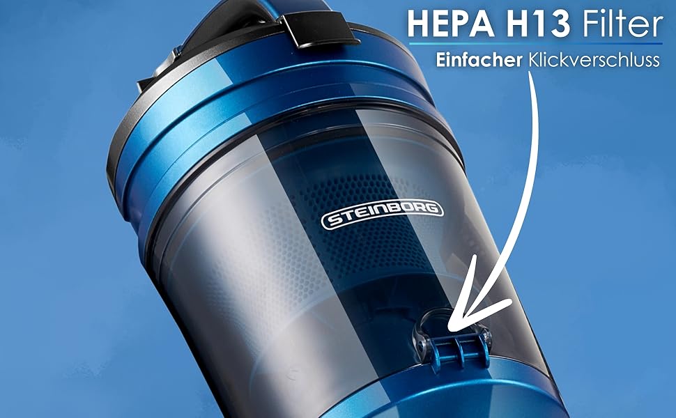 Пилголом Steinborg без мішка HEPA фільтр 2в1: для підлоги, щілини, м'яких меблів, 7м, 7м, 360° гнучкий шланг