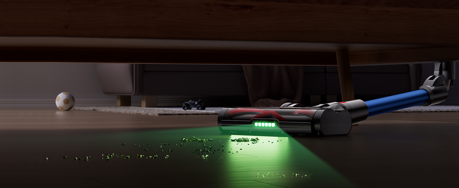 Бездротовий пилосос Proscenic P16: акумуляторний, 550W, 65 хв роботи, гнучкий згин, GreenEye, антизаплутувальна насадка, для килимів, твердих поверхонь, шерсті тварин, синій