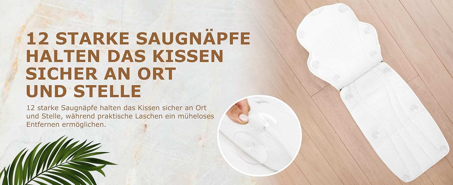 Подушка для ванни повне тіло (152x56 см) з підголівником (11 см) - біла. Підтримка шиї, спини та ніг. З сумкою для прання та подорожей, гачком для сушіння.