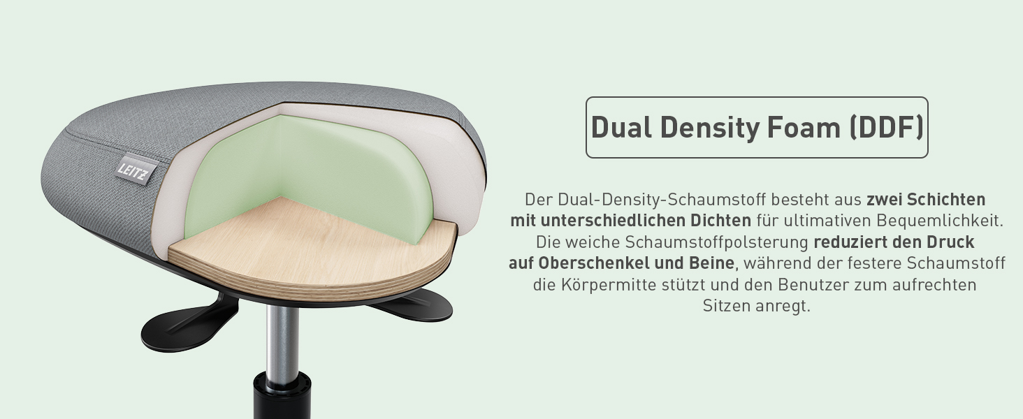 Leitz Ergo Active Столик для стояння з пінопластовим сидінням, регульована висота 57-82 см, оббивка з переробленого матеріалу, до 110 кг, серія Ergo, темно-сірий, 65450089