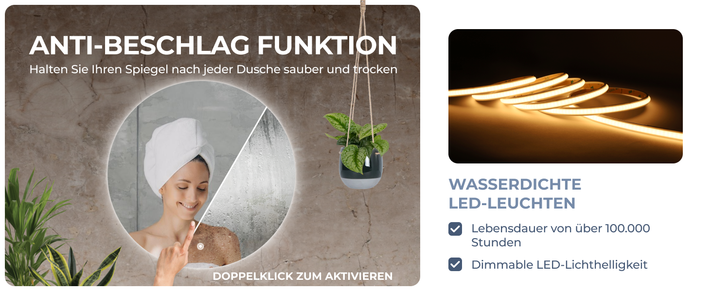 Дзеркало для ванної кімнати BR Bringer LED, діаметр 80 см, з підсвічуванням, протизапітнінням, регулюванням яскравості, енергозбереженням, 3 кольори світла, сенсорне керування та функція пам'яті (BRRS201)