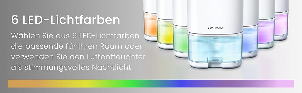 Електричний осушувач повітря Pro Breeze 1000 мл з таймером та нічником - для ванної, спальні, шафи та підвалу. Білий