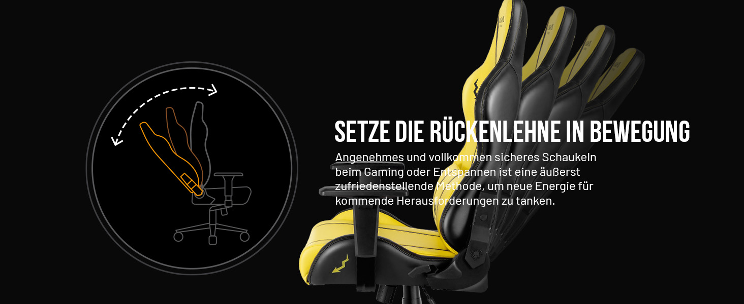 Ігровий крісло Diablo X-One 2.0 з регульованими підлокітниками, ергономічний дизайн, подушки для шиї та попереку, колір Electric Yellow