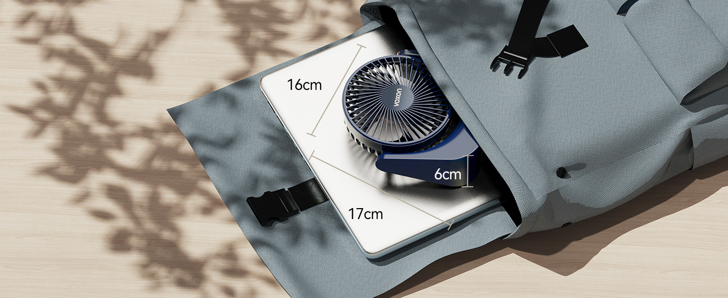 VOXON USB настільний вентилятор міні з 5 швидкостями, тихий USB вентилятор з кабелем 1.5м для офісу, дому, спальні (блакитний)
