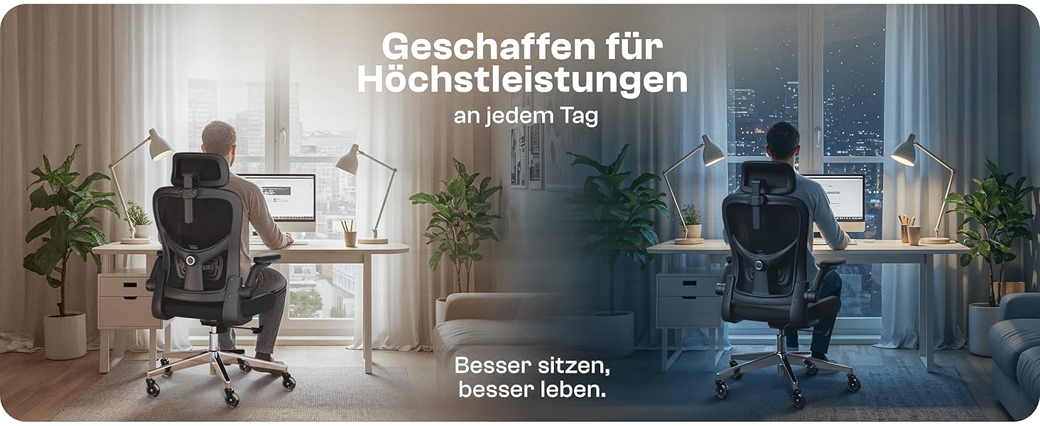 Ергономічне крісло Galahad (Чорний) - офісне, для ігор, регульоване, до 150 кг