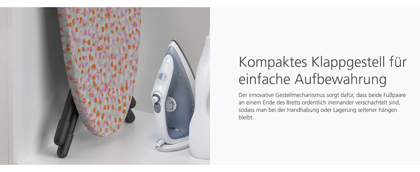 Прасувальна дошка Joseph Joseph Glide Plus 135 x 45 см з регулюванням висоти та стійкою до нагрівання поверхнею для прасування, зручне зберігання, 4-шаровий бавовняний чохол, чорний/синій