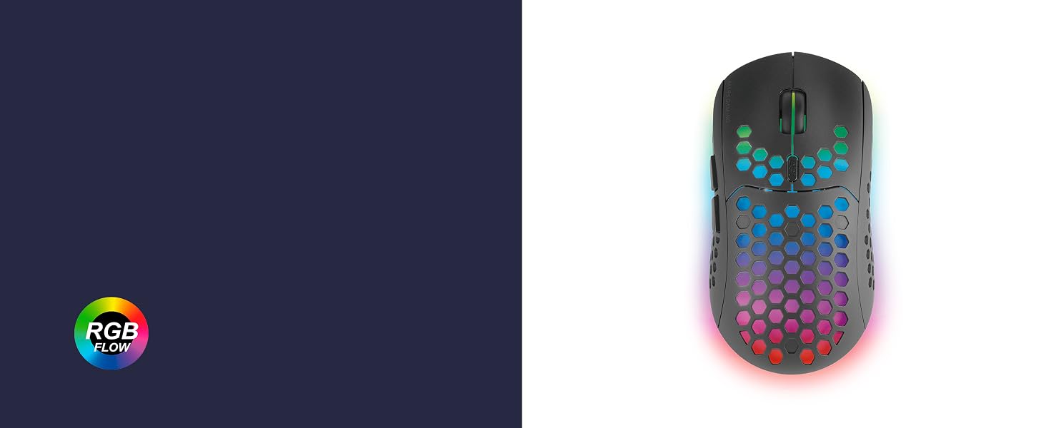 Бездротова ігрова миша Mars Gaming MMW3W RGB Flow, ультралегка (79г), 3200 DPI, біла