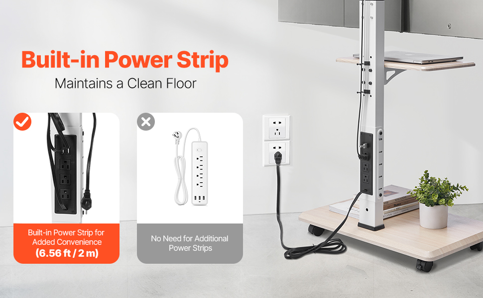 Підставка для телевізора VEVOR, поворотна, для телевізорів 81-178 см, до 40 кг, з полицею, для спальні/вітальні