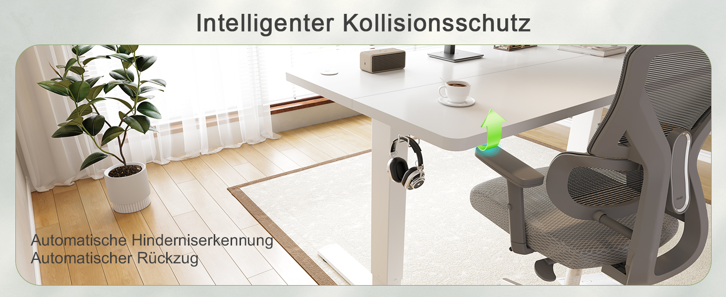 Електричний стіл JUMMICO 100x60 см з USB-зарядкою, білий - регульована висота, для офісу та дому