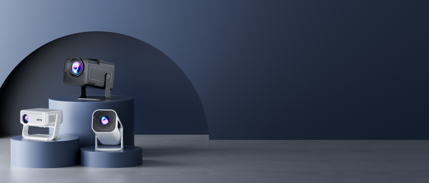 Beamer 4K HY260pro: Міні проєктор для дому та вулиці з WiFi 6, Bluetooth 5.4, Android TV, 180° обертання, 18000 люмен, 5W динамік