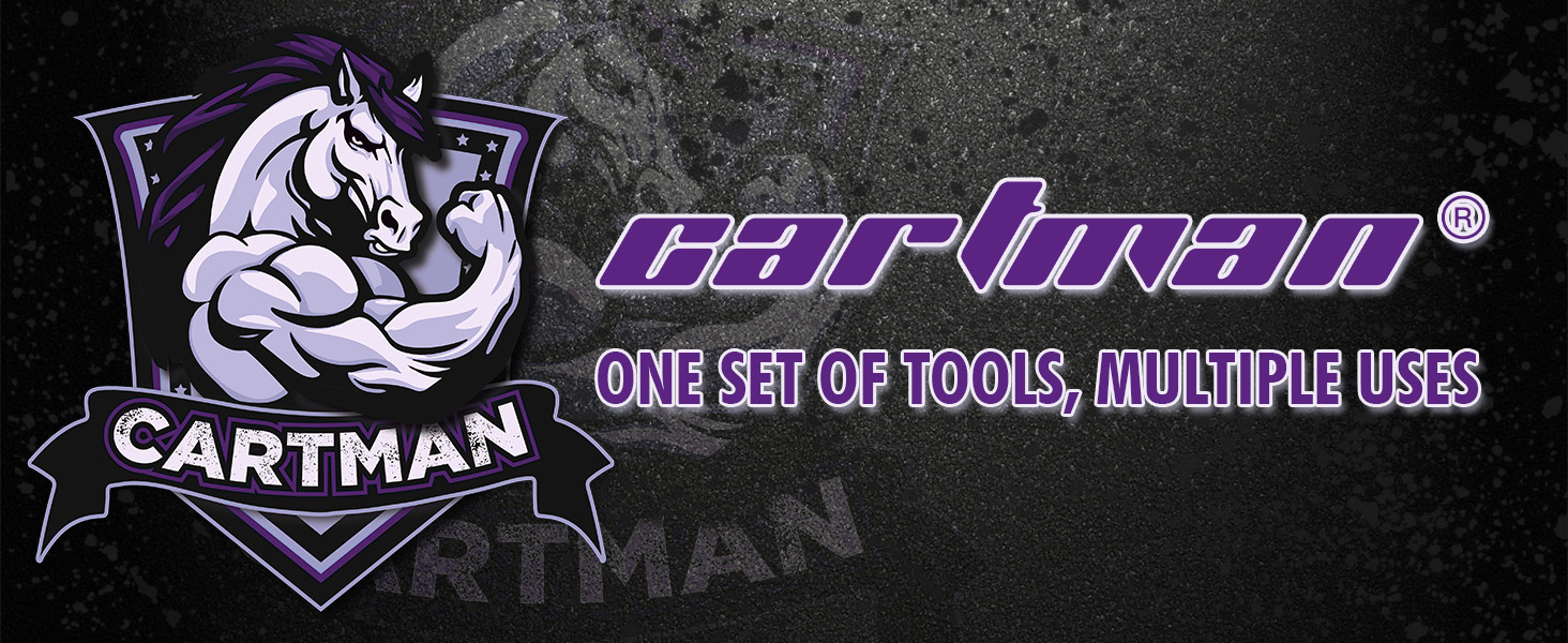 Набір інструментів CARTMAN 148 предметів для дому в пластиковому кейсі, синьо-фіолетовий