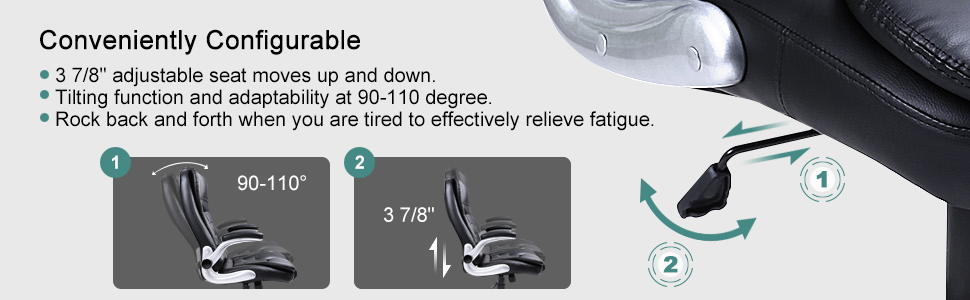 Офісний стілець SONGMICS Ergonomischer Bürostuhl, регульований, чорний, OBG21B, 52 x 53 x 122 см