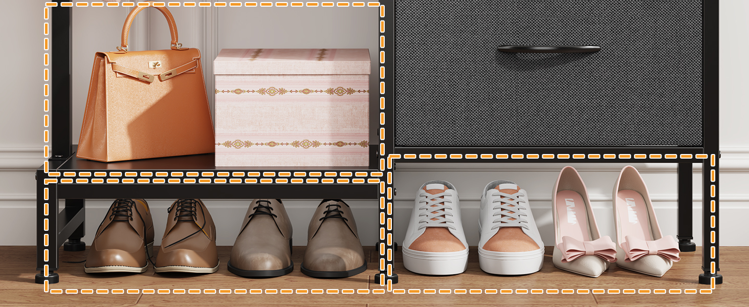 Комод 111 см з 4 висувними ящиками з тканини, шафа для одягу, комод для спальні, вітальні, передпокою, сірий (30T x 76.5B x 111H см)