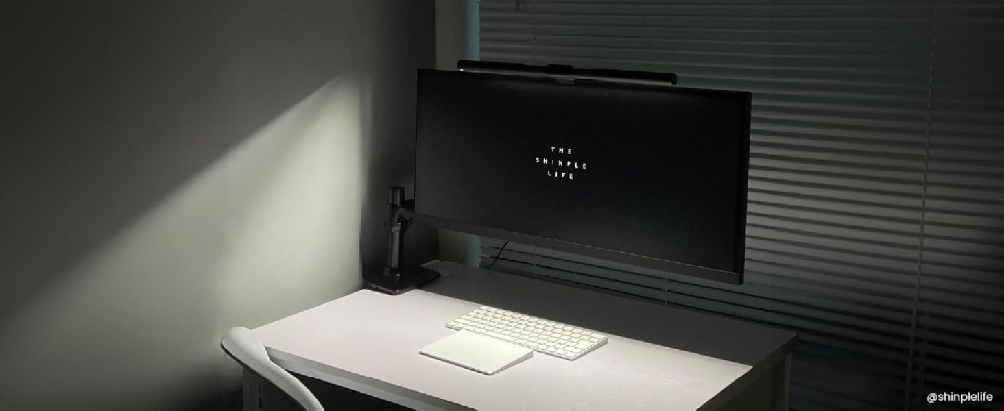 BenQ ScreenBar - LED лампа для монітора з регулюванням кольору та автоматичним затемненням, захист очей, USB зарядка, офісна лампа