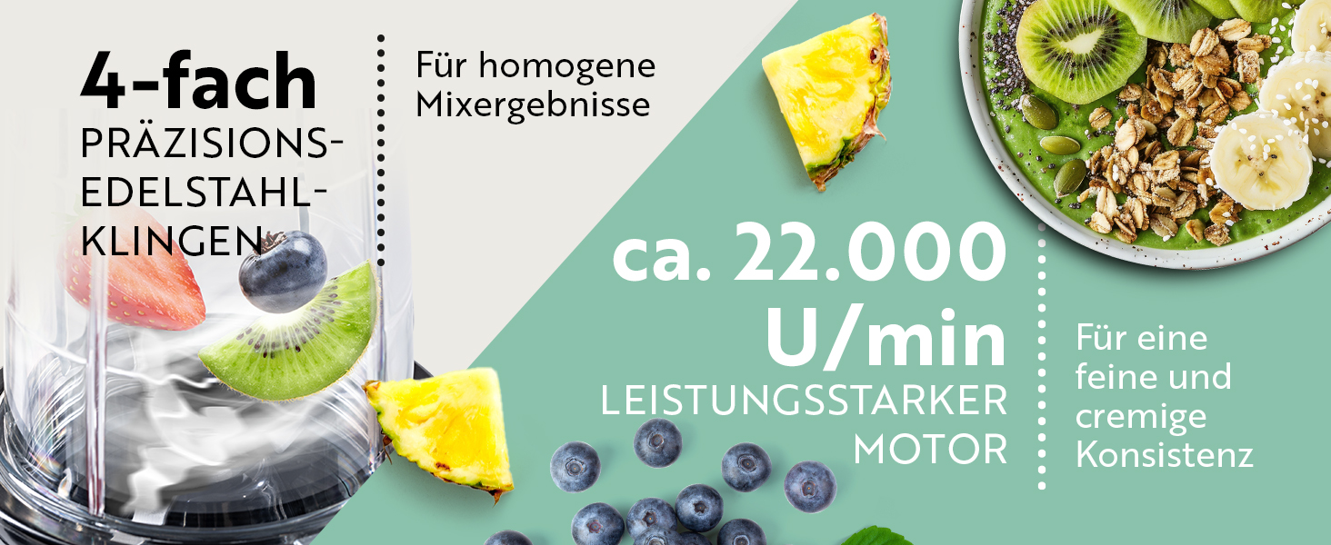 Набір смузі-машин і міксерів GOURMETmaxx - 400 Вт, з чашкою на винос, можна мити в посудомийній машині, без бісфенолу А