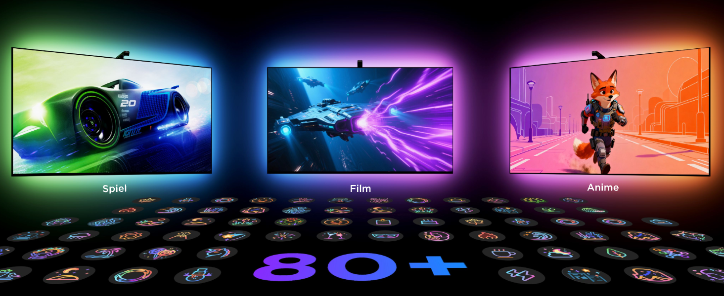 Розумна підсвітка для телевізора Govee TV Backlight 3 Lite з Fish-Eye корекцією, для ТВ 55-65 дюймів (1.8м)
