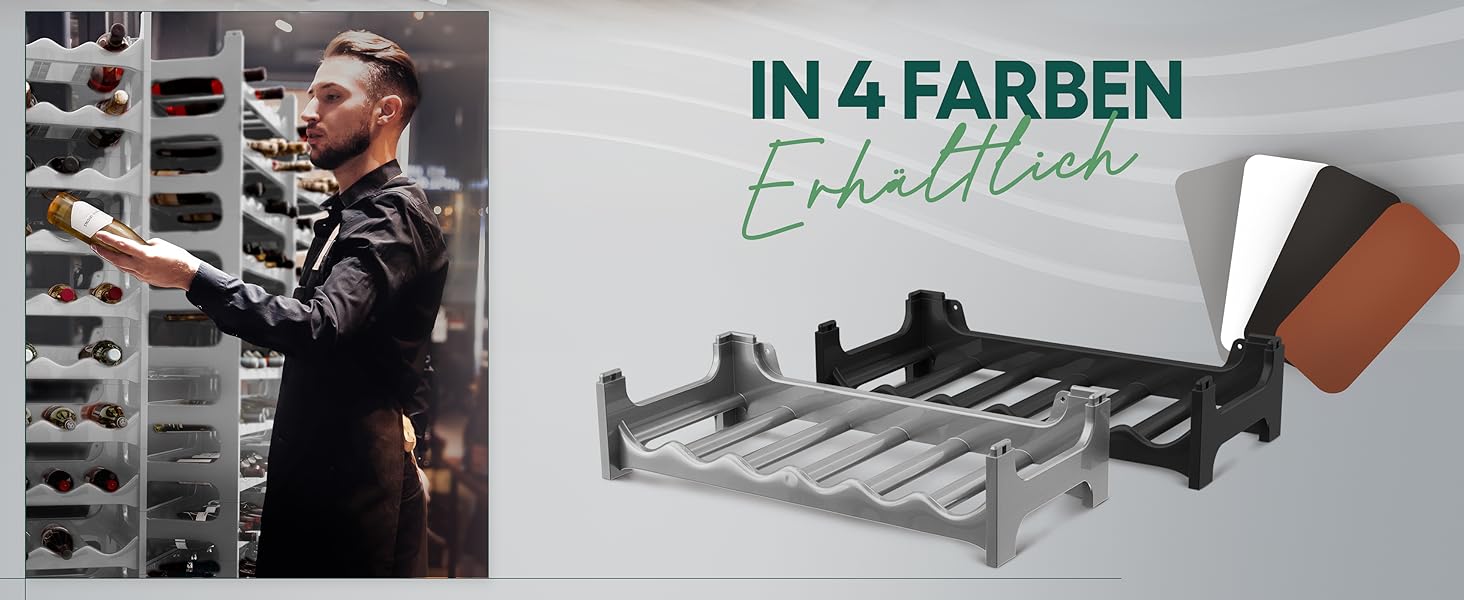 Стеляж для пляшок Novaliv на 36 пляшок з пластику, розширюваний, для вина, напоїв, спиртних напоїв