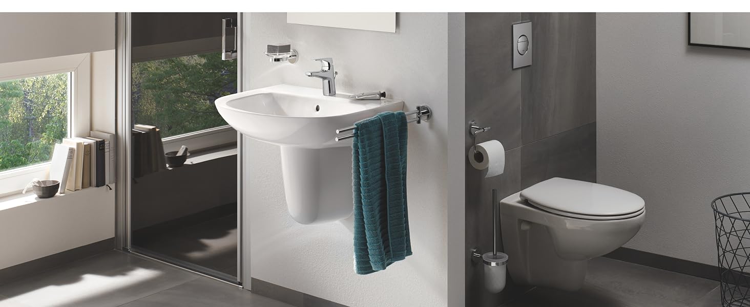 Сидіння для унітаза GROHE Bau Keramik з дюропласту, швидкознімна кришка, stainless steel петлі, колір альпійський білий, 39492000