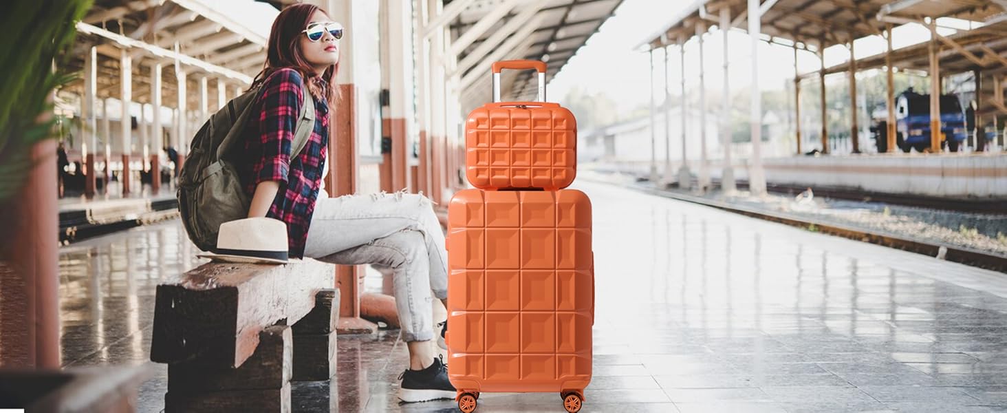 Набір валіз KONO 4 шт. з ABS-пластику з TSA замком: M, L, XL (білий)