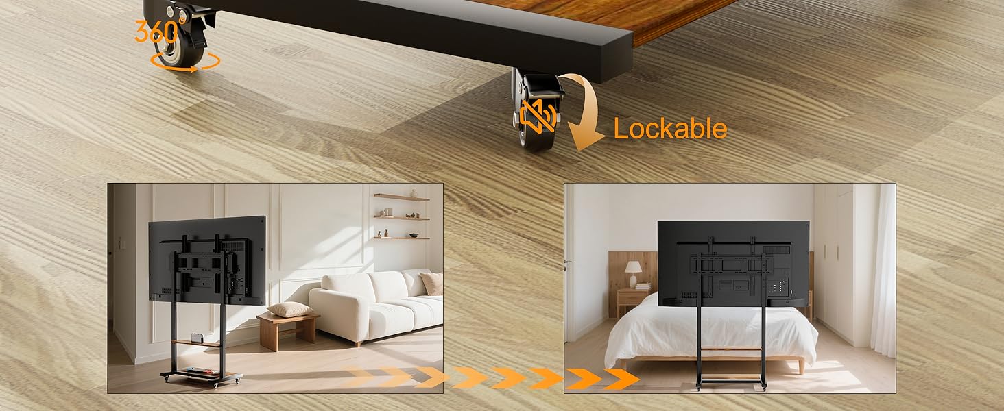 Підставка для телевізора Boden 40-100 дюймів з поличкою та колесами, VESA 800x600, до 100 кг