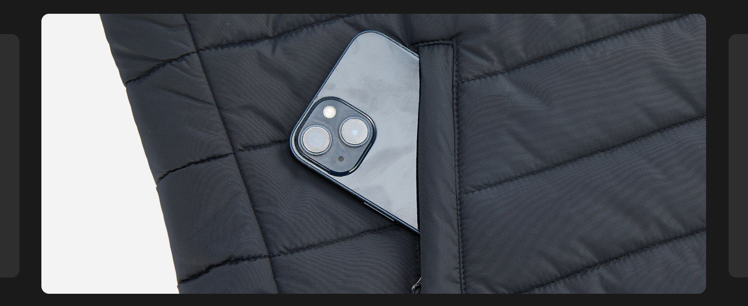Чоловіча зігріваюча жилетка з Powerbank 16000mAh 7.4V, 9 зон підігріву та 3 режимами температури для активного відпочинку та їзди на велосипеді, чорна, розмір L