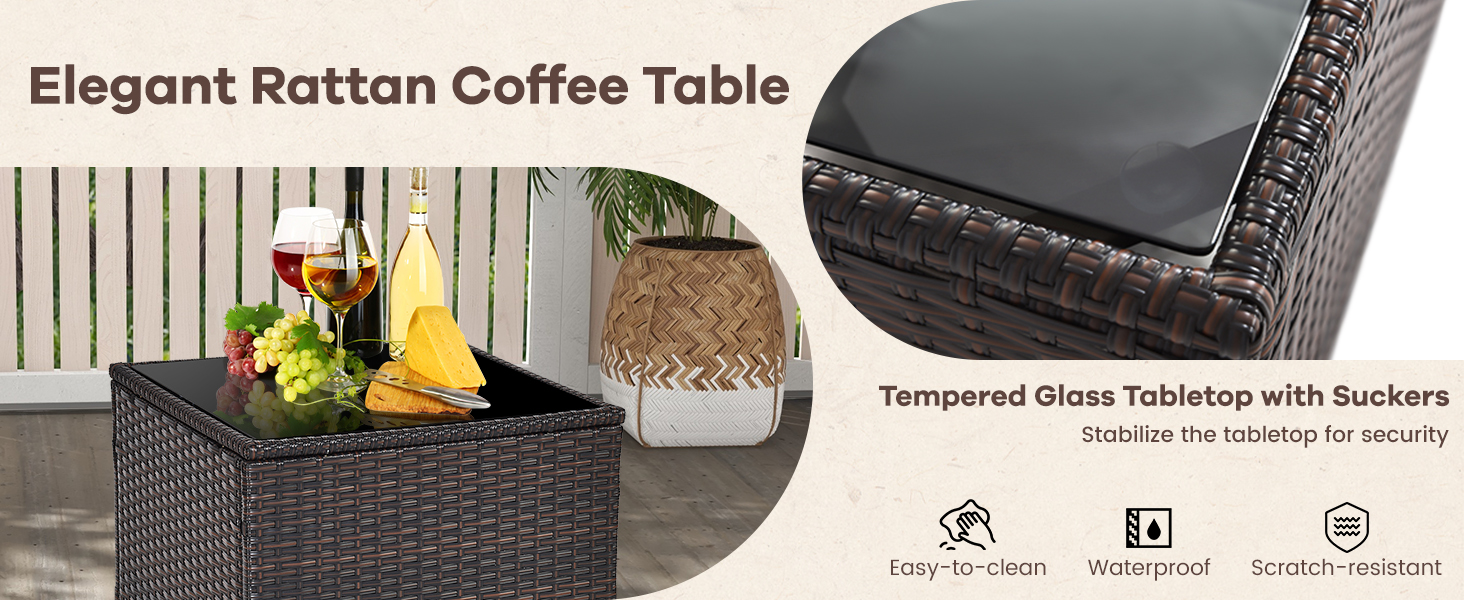 Набір садових меблів LIFEZEAL 3 предмети: 2 крісла та стіл з ротангу PE, чорний. Садовий комплект для тераси, балкона, саду з подушками