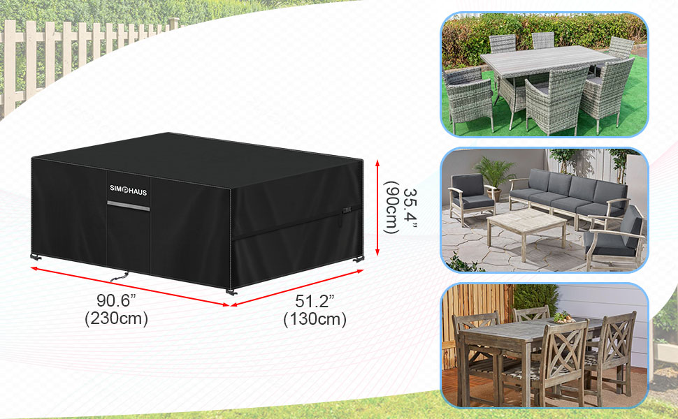 Захисний чохол для садово-патіо меблів (230x130x90 см) - водовідштовхуючий, 420D Oxford