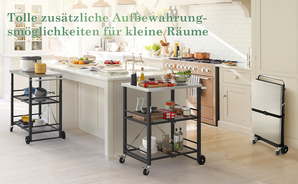 Гриль-візок LUE BONA: складаний, з 2 полицями, з нержавіючої сталі, чорний. Для дачі, кемпінгу, відпочинку на природі.