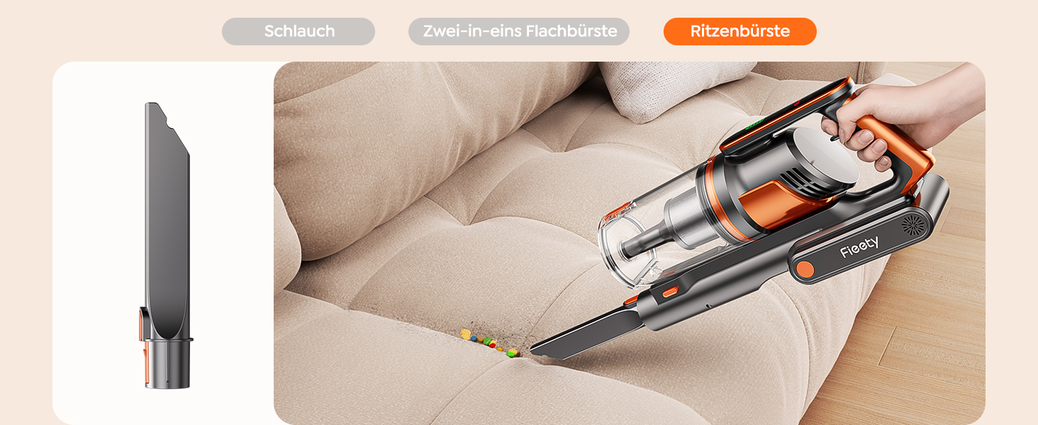 Бездротовий пилосос Fieety з акумулятором, 600W, 50kPa, 65 хв роботи, станція для зарядки на стіні, ароматерапія, автоматичний режим, сенсорний екран, висувний шланг 1 м для твердих поверхонь, килимів, шерсті тварин, автомобіля