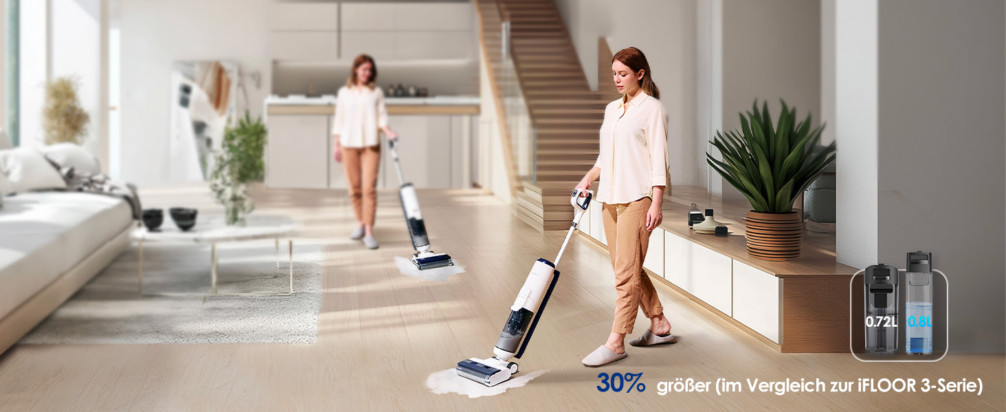 Tineco Floor ONE NASS Trockensauger: Потужний акумуляторний пилосос 2-в-1 з гарячим повітрям для сухого та вологого прибирання (iFLOOR 5 Breeze Complete)