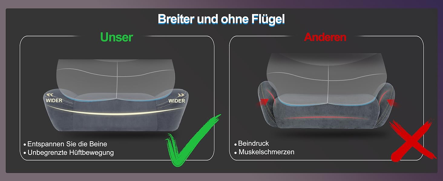 Ігровий крісло Symino з латексним сидінням, 300 кг, підтримка попереку та підголовник