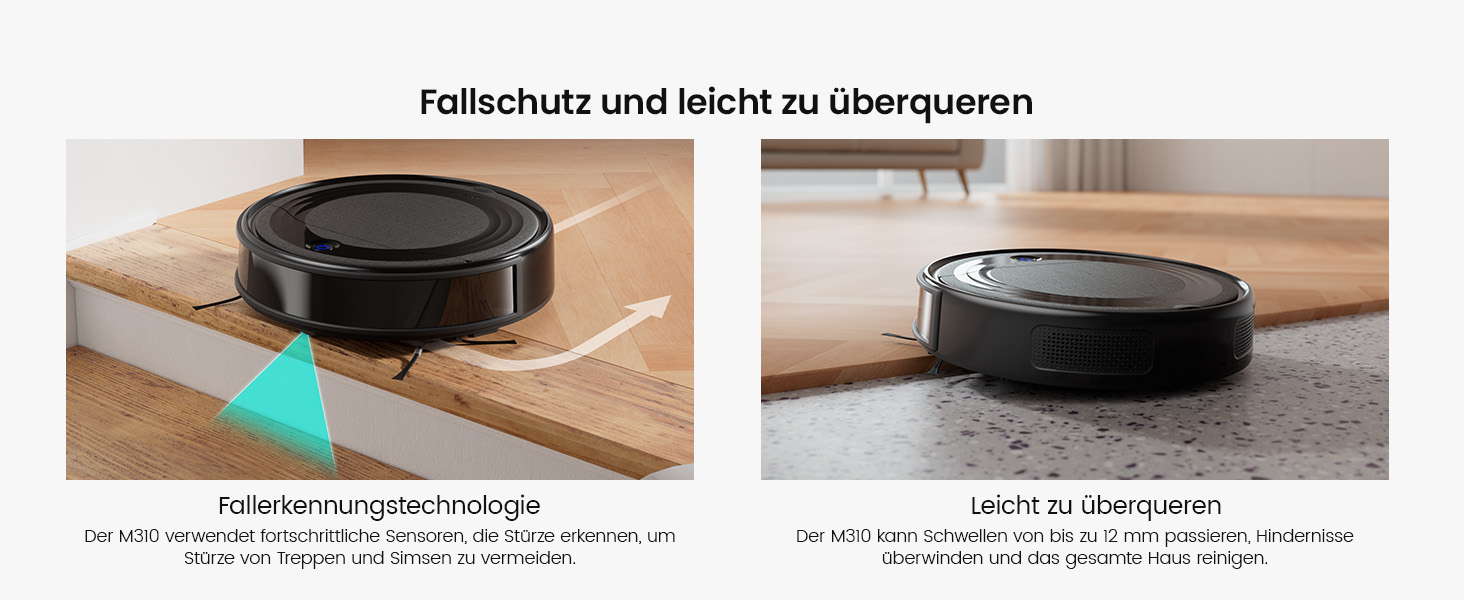 Робот-пилосос LEFANT M310: потужність 4500Pa, 180 хвилин роботи, 4 режими, Wi-Fi, керування через додаток та Alexa, для тварин та твердих підлог