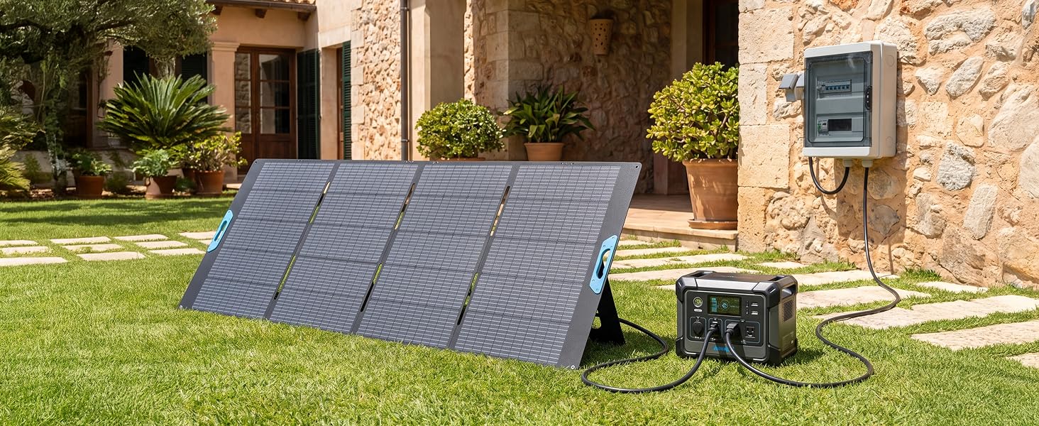 Складана монокристалічна сонячна панель 220W 26V, портативна сонячна зарядна станція (400W peak)