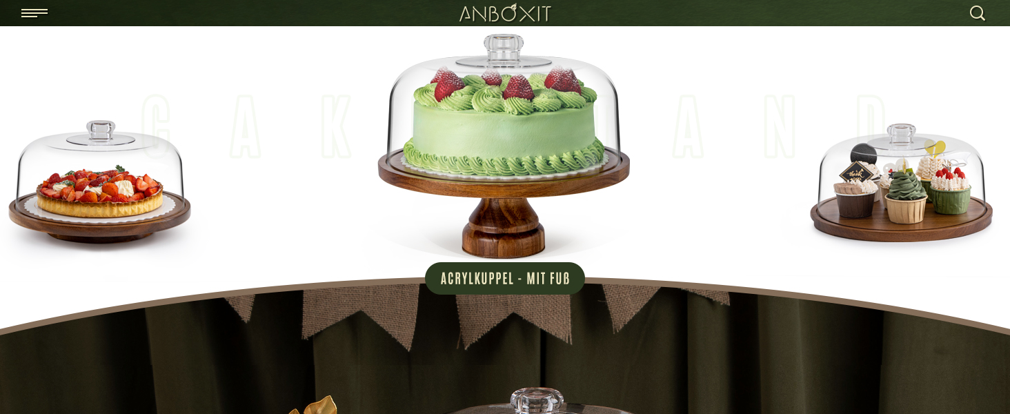 Тортниця з підставкою, дерев'яна з акриловим куполом, для тортів та випічки