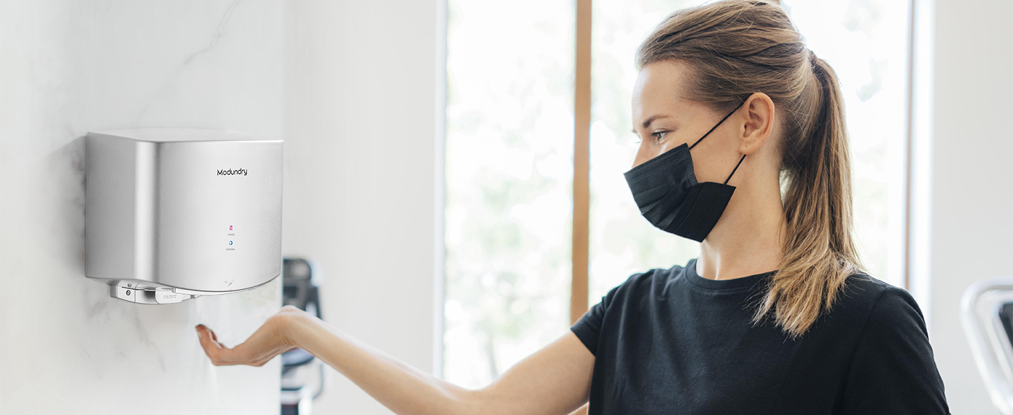 Автоматичний електричний сушар для рук настінний - для дому та офісу (срібляний)