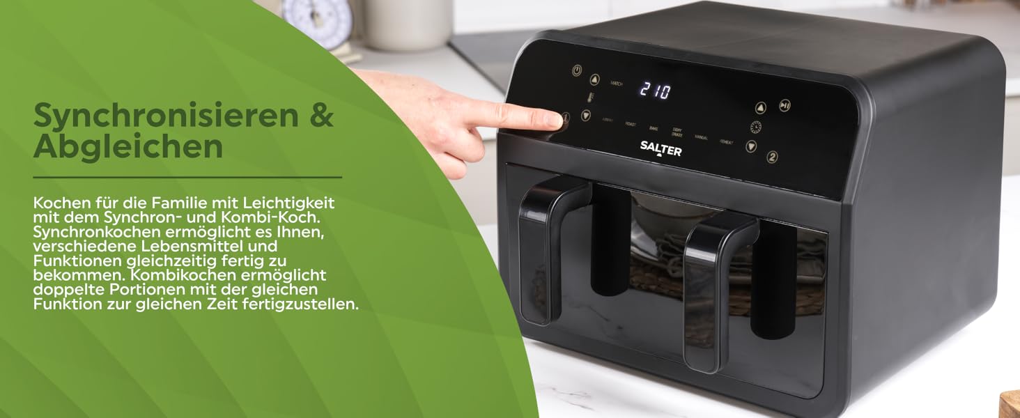 Фритюрниця Salter 4.2 л, ручна, без олії, EK6364VDE – мультикухня для м'яса та риби