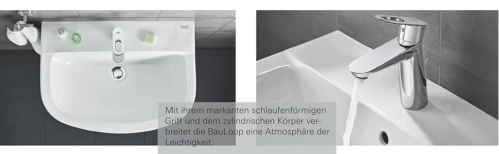 Змішувач для ванної кімнати Grohe BauLoop, водозберігаючий, хром, 23335000