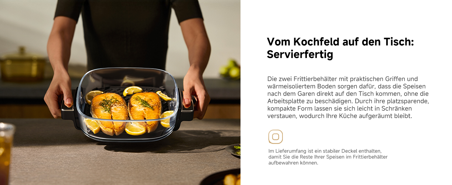 Аерофритюрниця Mova AeroChef AF20 Pro, 9 л, дві зони приготування, SyncFinish, 2700 Вт, діапазон 40-230 °C, конвекційний підігрів