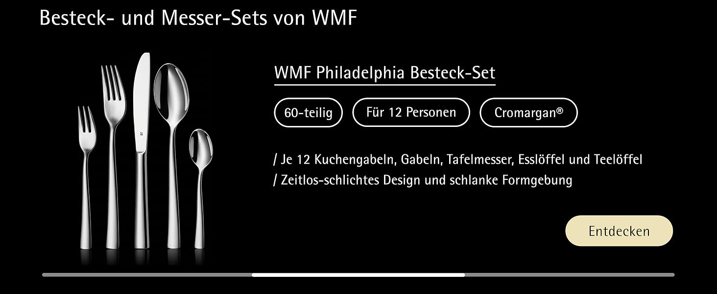 Набір кухонних ножів WMF Touch (2 шт.) з антипригарним покриттям та захисними чохлами, чорний/сріблястий