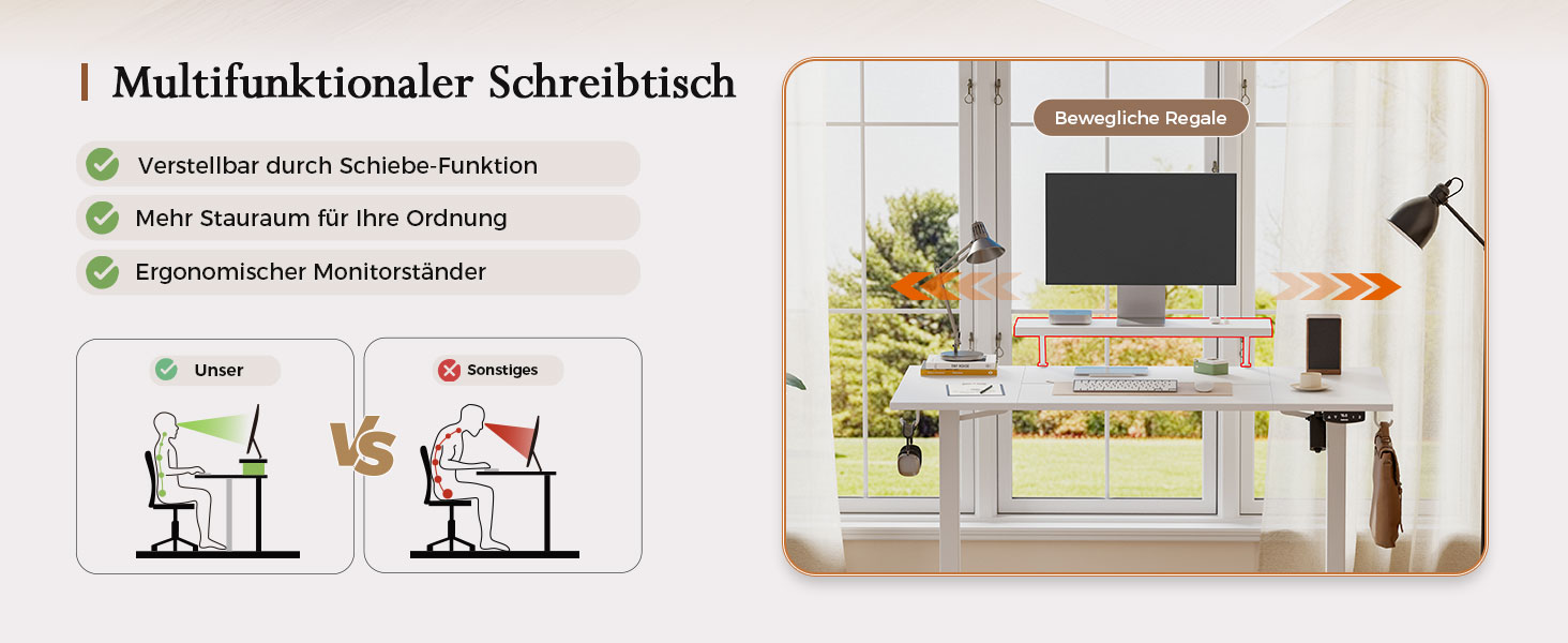 Регульований по висоті письмовий стіл Klicelor з LED-підсвіткою та розетками, 160x80 см, ігровий стіл для офісу з моніторною підставкою, чорний