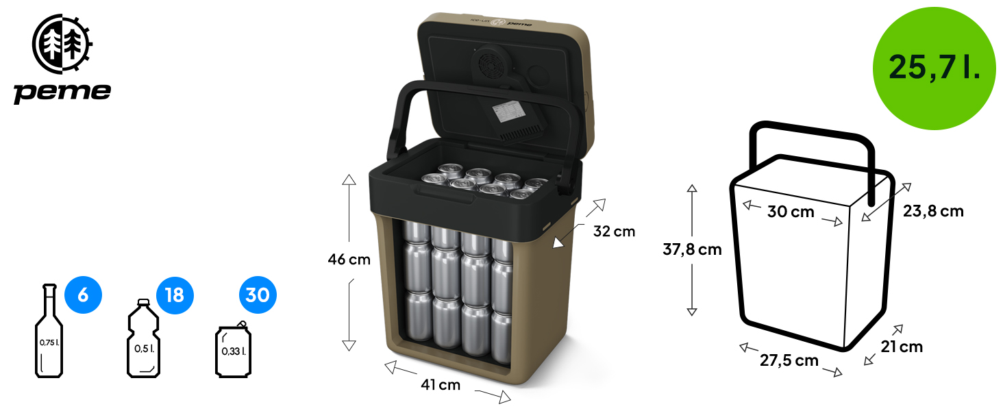 Автомобільний холодильник електричний 22.9л Essential (L, Sand Storm) 12/230V для кемпінгу та подорожей