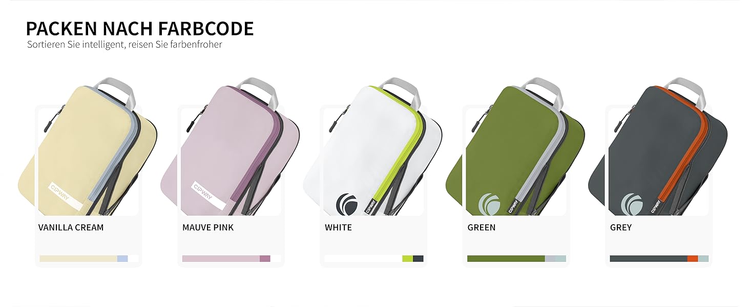 Набір компресійних органайзерів для одягу Cipway для подорожей, ультралегкі пакувальні куби для валізи та рюкзака, 6 шт, зелений