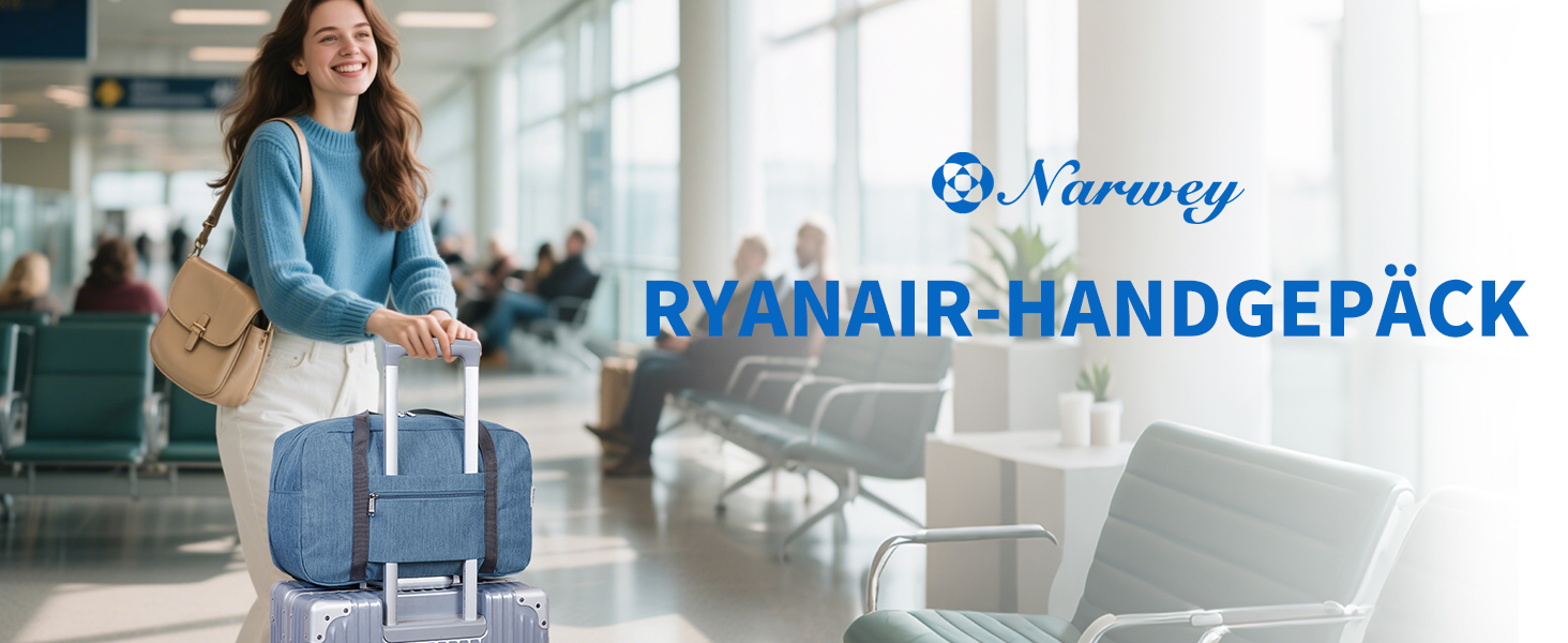 Складана сумка для ручної поклажі Narwey для Ryanair (40x30x20 см), чорна, з плечовим ременем