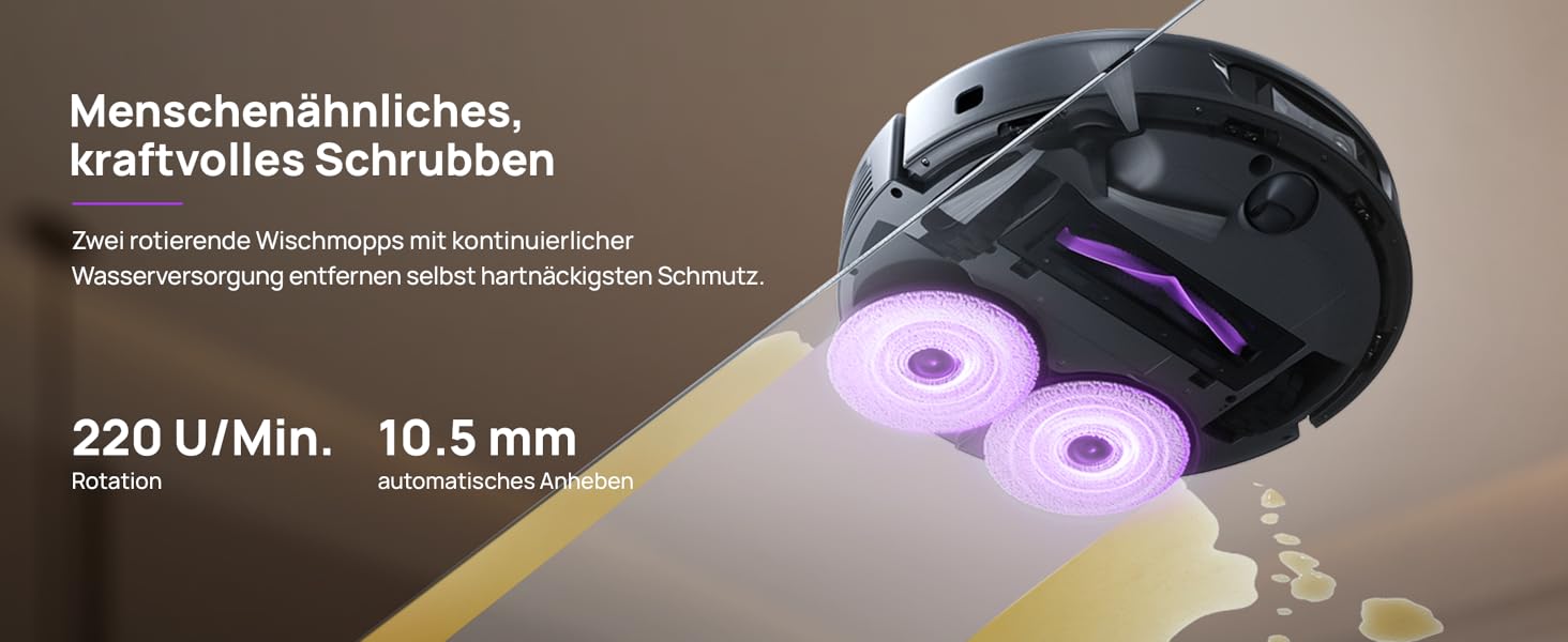 Робот-пилосос 3i P10 Ultra S з вологою ганчіркою, станція самостійного очищення, 18000 Па, для прибирання кутів, миття та сушіння, самостійне очищення та заправка, знімний моп, чорний